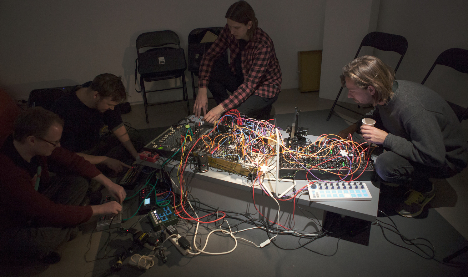 jam with anders carlsson / goto80, jakob bak, kodek, the robot, and jacob remin, photo by aturs kalvans