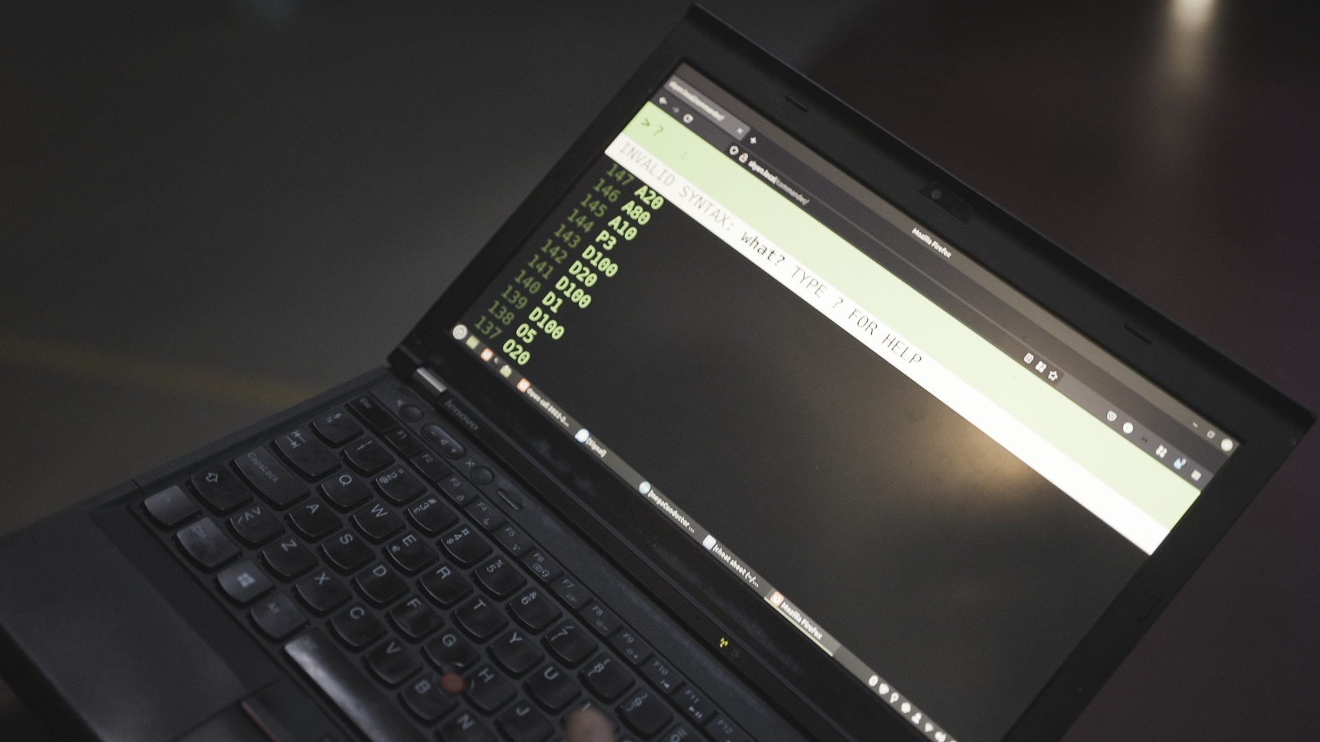 command line interface for the installation, video still by jonas normann